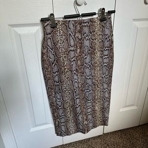 Victoria Beckham Snake Print Pencil Skirt - Size 6